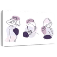 thumbnail image 1 of Elephant Stock Women One Line Wall Art - Horizontal Canvas Wall Art - Living Room Wall Decor - People Canvas - Purple And White Decor - 12" x 8", 1 of 8
