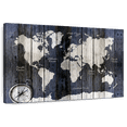 thumbnail image 1 of Elephant Stock Wood Texture World Map Wall Art - Horizontal Canvas Wall Art - Living Room Wall Decor - Map Canvas - Gray And Black Decor - 51" x 34", 1 of 8