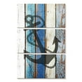 thumbnail image 1 of Elephant Stock Wooden Nautical Wall Art - Vertical Multi Panel Canvas - Living Room Wall Decor - Nautical Multi Panel - Blue And Beige Decor - 14" x 23", 1 of 4