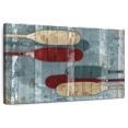 thumbnail image 1 of Elephant Stock Wooden Oars Wall Art - Horizontal Canvas Wall Art - Living Room Wall Decor - Nautical Canvas - Blue And Red Decor By Jace Grey - 30" x 20", 1 of 8