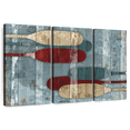 thumbnail image 1 of Elephant Stock Wooden Oars Wall Art - Horizontal Multi Panel Canvas - Living Room Wall Decor - Nautical Multi Panel - Blue And Red Decor By Jace Grey - 38" x 24", 1 of 8