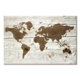 thumbnail image 1 of Elephant Stock Wooden World Map Iii Wall Art - Horizontal Canvas Wall Art - Living Room Wall Decor - Map Canvas - White And Brown Decor - 45" x 30", 1 of 4