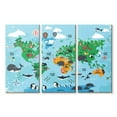 thumbnail image 1 of Elephant Stock World Animals Kids' Chart Wall Art - Horizontal Multi Panel Canvas - Kids Room Wall Decor - Map Multi Panel - Blue And Gray Decor - 50" x 32", 1 of 4