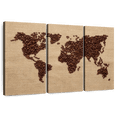 thumbnail image 1 of Elephant Stock World Of Coffee Wall Art - Horizontal Multi Panel Canvas - Dining Room Wall Decor - Map Multi Panel - Brown And Beige Decor - 74" x 48", 1 of 8