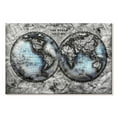 thumbnail image 1 of Elephant Stock World Hemispheres Map Wall Art - Horizontal Canvas Wall Art - Living Room Wall Decor - Map Canvas - Blue And Black Decor - 24" x 16", 1 of 4