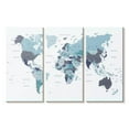 thumbnail image 1 of Elephant Stock World Map Blue Wall Art - Horizontal Multi Panel Canvas - Living Room Wall Decor - Map Multi Panel - Blue And White Decor By Urban Epiphany - 23" x 14", 1 of 4
