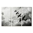 thumbnail image 1 of Elephant Stock Ww2 Military Airplanes Wall Art - Horizontal Multi Panel Canvas - Living Room Wall Decor - Military Multi Panel - Gray And Black Decor - 23" x 14", 1 of 4