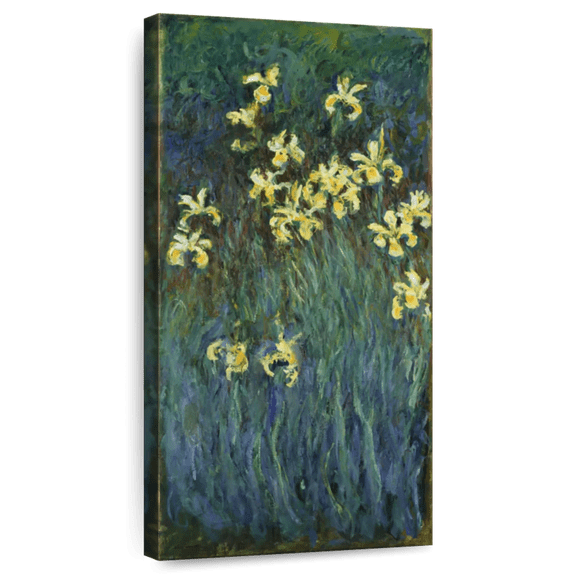 Elephant Stock Yellow Irises 1914 Wall Art - Vertical Canvas Wall Art - Living Room Wall Decor - Abstract Canvas - Yellow And Green Decor By Claude Monet - 12" x 24"