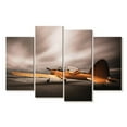 thumbnail image 1 of Elephant Stock Yellow Vintage Airplane Wall Art - Horizontal Multi Panel Canvas - Living Room Wall Decor - Transportation Multi Panel - Gray And Beige Decor - 43" x 27", 1 of 4