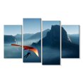 thumbnail image 1 of Elephant Stock Yosemite Hang Glider Wall Art - Horizontal Multi Panel Canvas - Living Room Wall Decor - Sports Multi Panel - Blue And Orange Decor - 68" x 42", 1 of 4