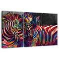 thumbnail image 1 of Elephant Stock Zebra Intimacy Abstract Color Wall Art - Horizontal Multi Panel Canvas - Living Room Wall Decor - Animal Multi Panel - Blue And Beige Decor - 65" x 42", 1 of 8