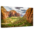 thumbnail image 1 of Elephant Stock Zion National Park Mountainscape Wall Art - Horizontal Canvas Wall Art - Living Room Wall Decor - Nature Canvas - Blue And Brown Decor - 45" x 30", 1 of 8