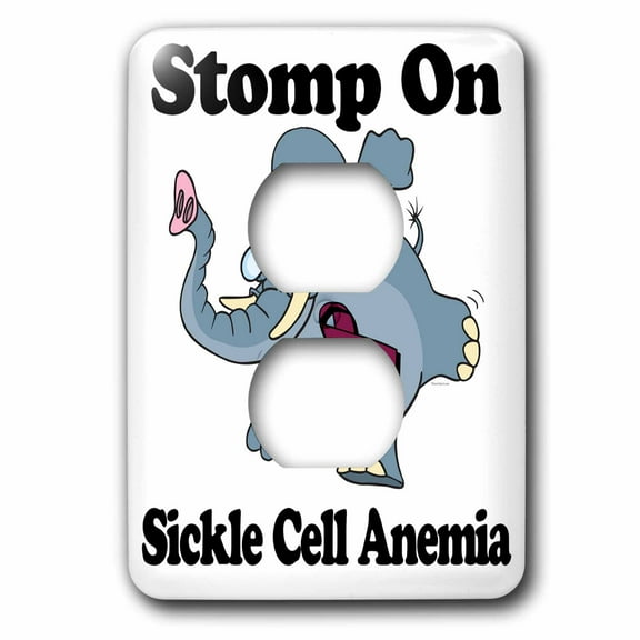 3dRose, Elephant Stomp On Sickle Cell Anemia Awareness Ribbon Cause Design, 2 plug outlet cover