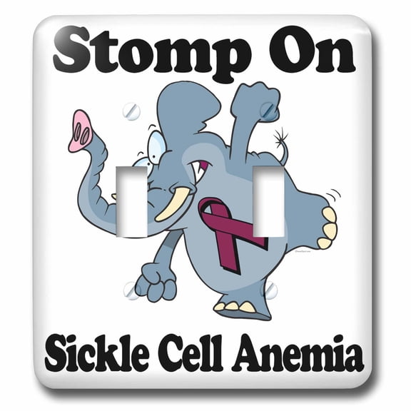 3dRose, Elephant Stomp On Sickle Cell Anemia Awareness Ribbon Cause Design, double toggle switch