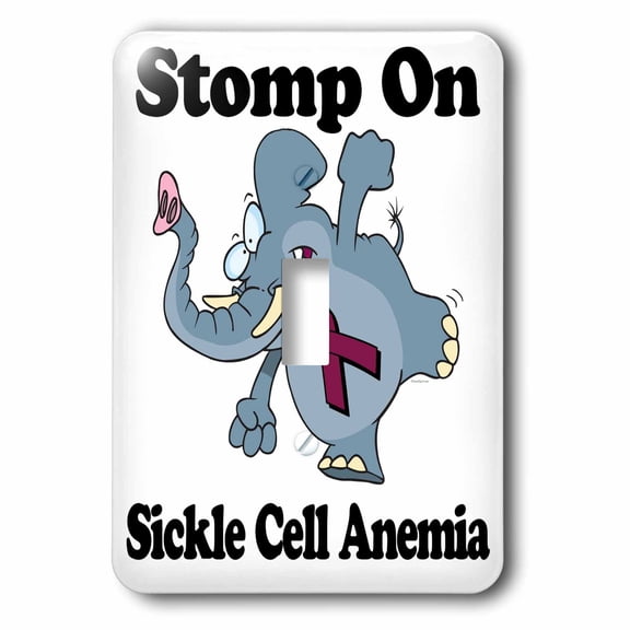 3dRose, Elephant Stomp On Sickle Cell Anemia Awareness Ribbon Cause Design, single toggle switch