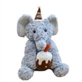 thumbnail image 1 of Elephant Stuffed Animal - 15.7 inch - Machine Washable - Soft Elephant Plush with Birthday Cake, Elephant Baby Toy, Elephant Animal Toy, Gray Blue Elephant Stuffed Animal, Newborn Infant, Stuffies, 1 of 6