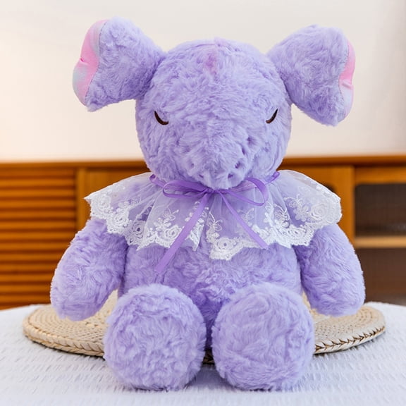 Elephant Stuffed Animal for Adults, 11.8" Soft Elephant Plush Animal Cute Cartoon Doll for Girls Birthday Easter Gifts Valentine's Day Decorations Bedroom Decor 1pcs Purple