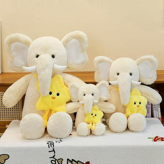 Elephant Stuffed Animals for Girls Boys, Elephant with Star Soft Plush Set Toys Gifts for Kids Children 3 4 5 6 7 8 9 Years, Christmas, Birthday, Children's Day(80cm)