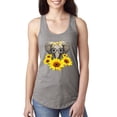 thumbnail image 1 of Elephant Sunflower Cute Love Animal Lover Ladies Racerback Tank Top, Heather Grey, Large, 1 of 3