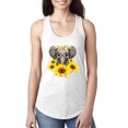 thumbnail image 1 of Elephant Sunflower Cute Love Animal Lover Ladies Racerback Tank Top, White, X-Large, 1 of 3