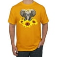 thumbnail image 1 of Elephant Sunflower Cute Love Animal Lover Men's Graphic T-Shirt, Gold, X-Large, 1 of 3