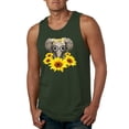 thumbnail image 1 of Elephant Sunflower Cute Love Animal Lover Mens Graphic Tank Top, Forest Green, Medium, 1 of 3