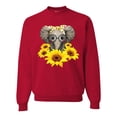 thumbnail image 1 of Elephant Sunflower Cute Love Animal Lover Unisex Crewneck Graphic Sweatshirt, Red, Medium, 1 of 3