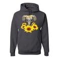 thumbnail image 1 of Elephant Sunflower Cute Love Animal Lover Unisex Graphic Hoodie Sweatshirt, Charcoal, Small, 1 of 3