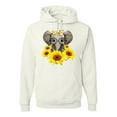 thumbnail image 1 of Elephant Sunflower Cute Love Animal Lover Unisex Graphic Hoodie Sweatshirt, White, Large, 1 of 3