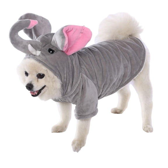 Elephant Themed Dog Jumpsuit Soft Sweatshirt Pet Costume For Parties Holidays Birthdays Comfort Adjustable