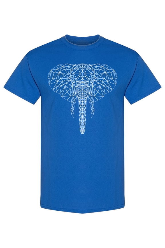 Elephant Thin Line Style T-Shirt Men -Image by Shutterstock, Male Medium