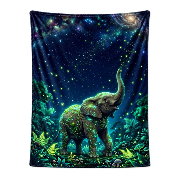 Elephant Throw Blanket Soft Flannel Blanket for Cozy Animal Couch Sofa Bed Decor 50x40