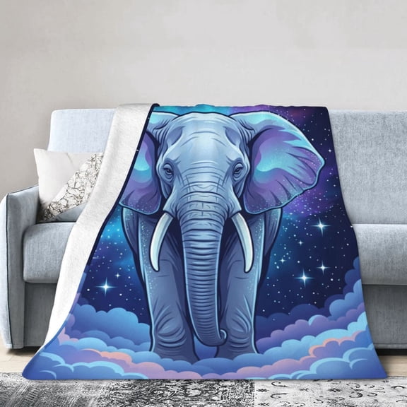 Elephant Throw Blanket Soft Flannel Blanket for Cozy Animal Couch Sofa Bed Decor 50x40