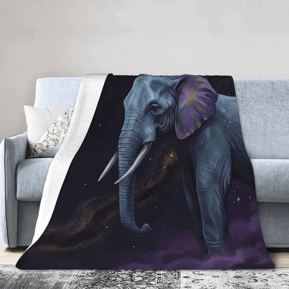 Elephant Throw Blanket Soft Flannel Blanket for Cozy Animal Couch Sofa Bed Decor 50x40