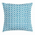 thumbnail image 1 of Elephant Throw Pillow Cushion Cover, Children Kids Pattern Nursery Theme Blue Color Adorable Animals Horizontal Pattern, Decorative Square Accent Pillow Case, 16 X 16 Inches, Blue White, by Ambesonne, 1 of 2