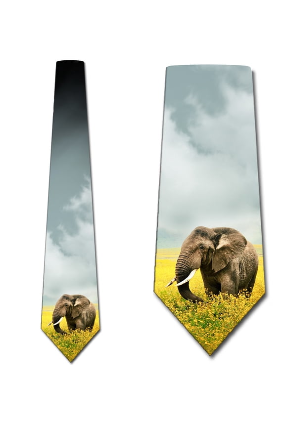 Elephant Ties Mens Animal Necktie by Three Rooker