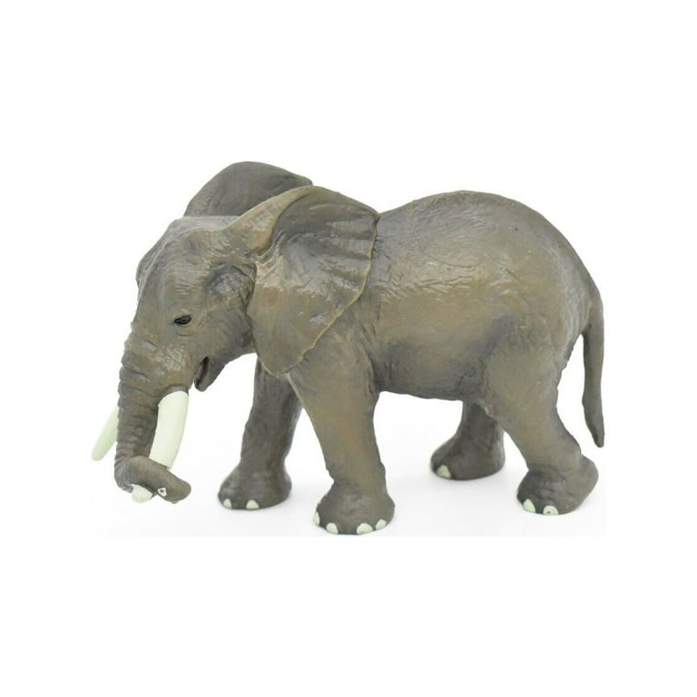 置物 Elephant Gray Elephant With the Trunk Rolled up Moveable Toy Figure 2000
