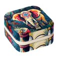 thumbnail image 1 of Elephant Travel Portable Square Jewelry Stand Organizer Storage Box for Rings, Earrings, Necklaces, Bracelets - Suitable for Girls and Women, 1 of 6