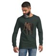 thumbnail image 1 of Elephant Unisex Long Sleeve Tee (Heather Forest, S), 1 of 3