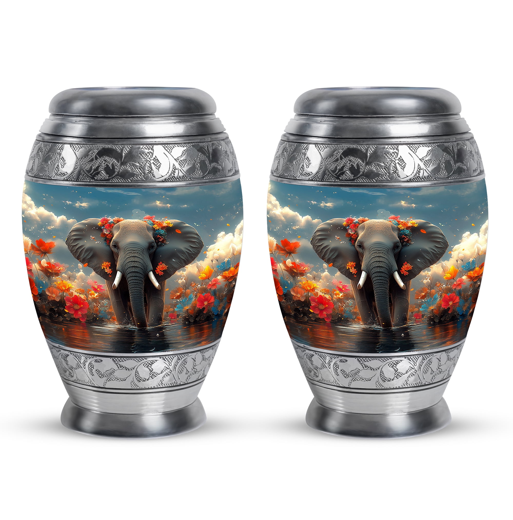 Elephant Urns for Human Ashes Adult man, Small Urns for Human Ashes Keepsake, Mini Urn for Adult Female Ashes, Funeral Urns for Adult Ashes women(Size - 3inch, 2 Pcs)