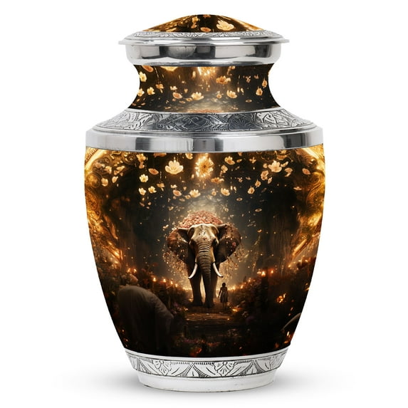 Elephant Walk In Forest Cremation Urn Human Ashes - Urns For Ashes Women s - Funeral Urns For Human Ashes Adult - Urns For Human Ashes Adult Female - Adult Urns