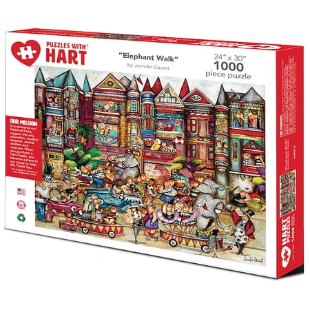 Elephant Walk by Jennifer Garant, 24" x 30", 1000 Piece Puzzle