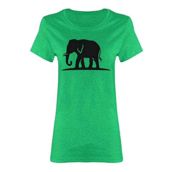 Elephant Walking Graphic Shaped T-Shirt Women -Image by Shutterstock, Female Medium