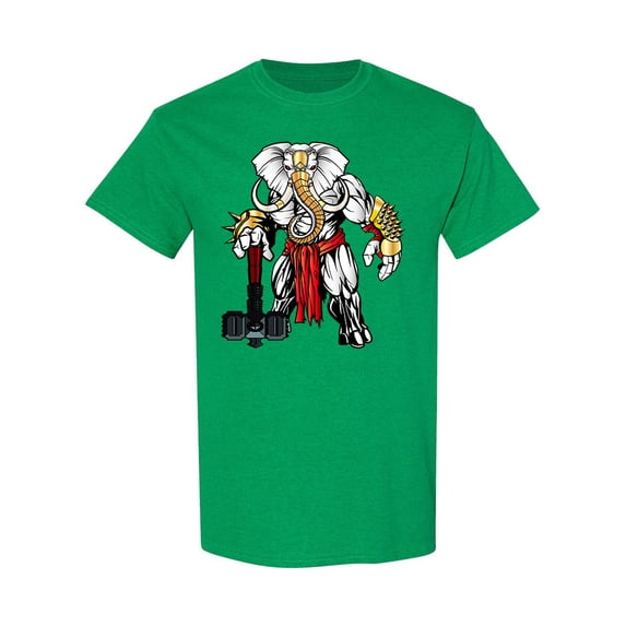 Elephant Warrior With Hammer T-Shirt Men -Image by Shutterstock, Male XX-Large