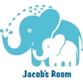 thumbnail image 1 of Elephant Water Elephants Family Customized Wall Decal - Custom Vinyl Wall Art - Personalized Name - Baby Girls Boys Kids Bedroom Wall Decal Room Decor Wall Stickers Decoration Size (20x20 inch), 1 of 1