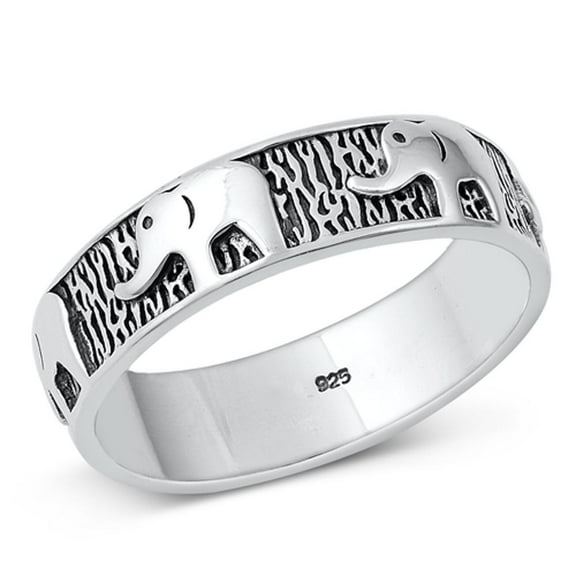 Elephant Wholesale Ring .925 Sterling Silver Good Luck Loyalty Band Jewelry Female Male Size 8