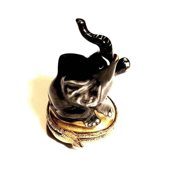 Elegant Elephant Box for Home Decor Limoges Box Porcelain Figurine