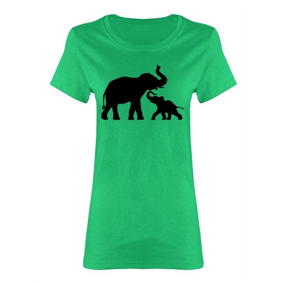 Elephant With Baby Elephant Shaped T-Shirt Women -Image by Shutterstock, Female x-Large