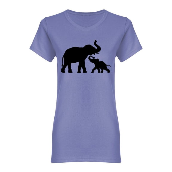Elephant With Baby Elephant Shaped Tee Women's -Image by Shutterstock