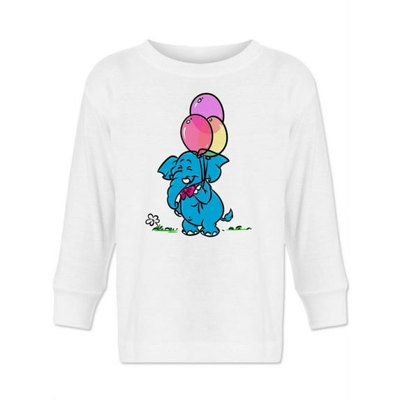 Elephant With Balloons Long Sleeve Toddler -Image by Shutterstock, 3 Toddler